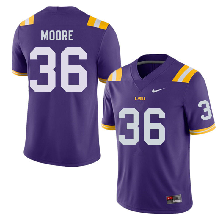 Men #36 Derian Moore LSU Tigers College Football Jerseys Sale-Purple
